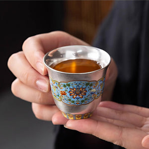 Dunhuang Institute of Art Cloisonné Enamel Gilded Silver Teaware