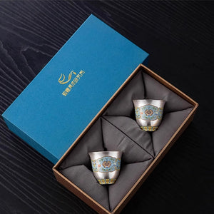 Dunhuang Institute of Art Cloisonné Enamel Gilded Silver Teaware