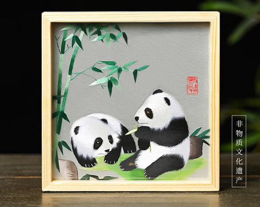 Shu Embroidery Picture Frame Ornament - Panda