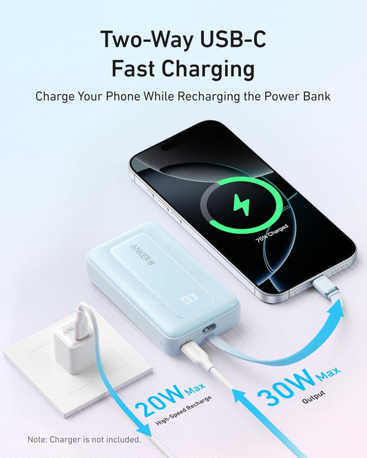 Anker Zolo Portable Charger, 10,000mAh 30W